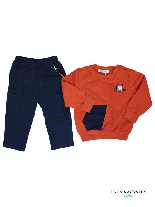 Completo Neonato Bear arancione