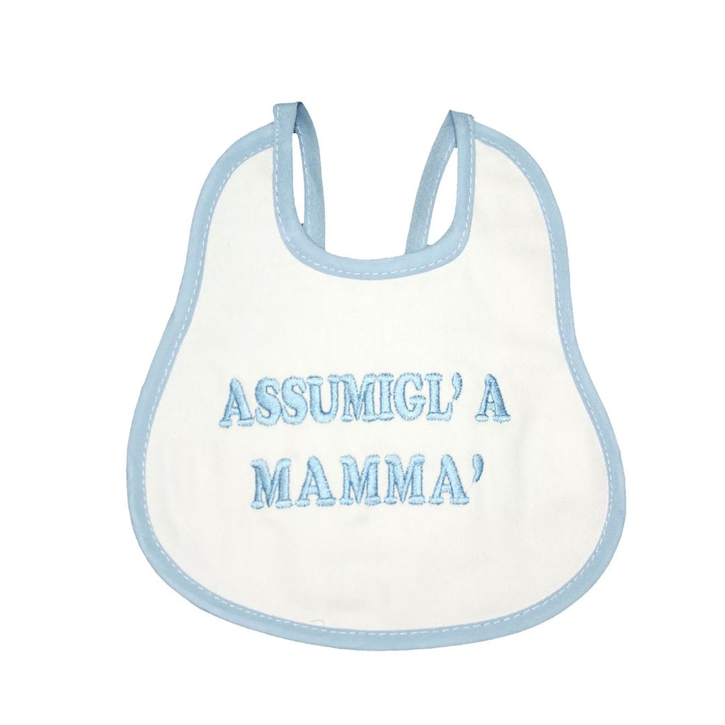 Bavetta Neonato Mamma Nancy baby azzurra
