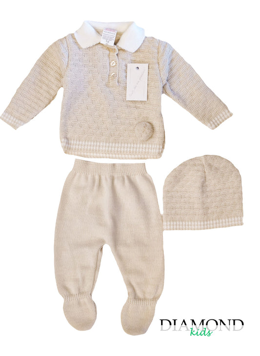 Completo Neonato Trama Fruit de ma Passion Beige
