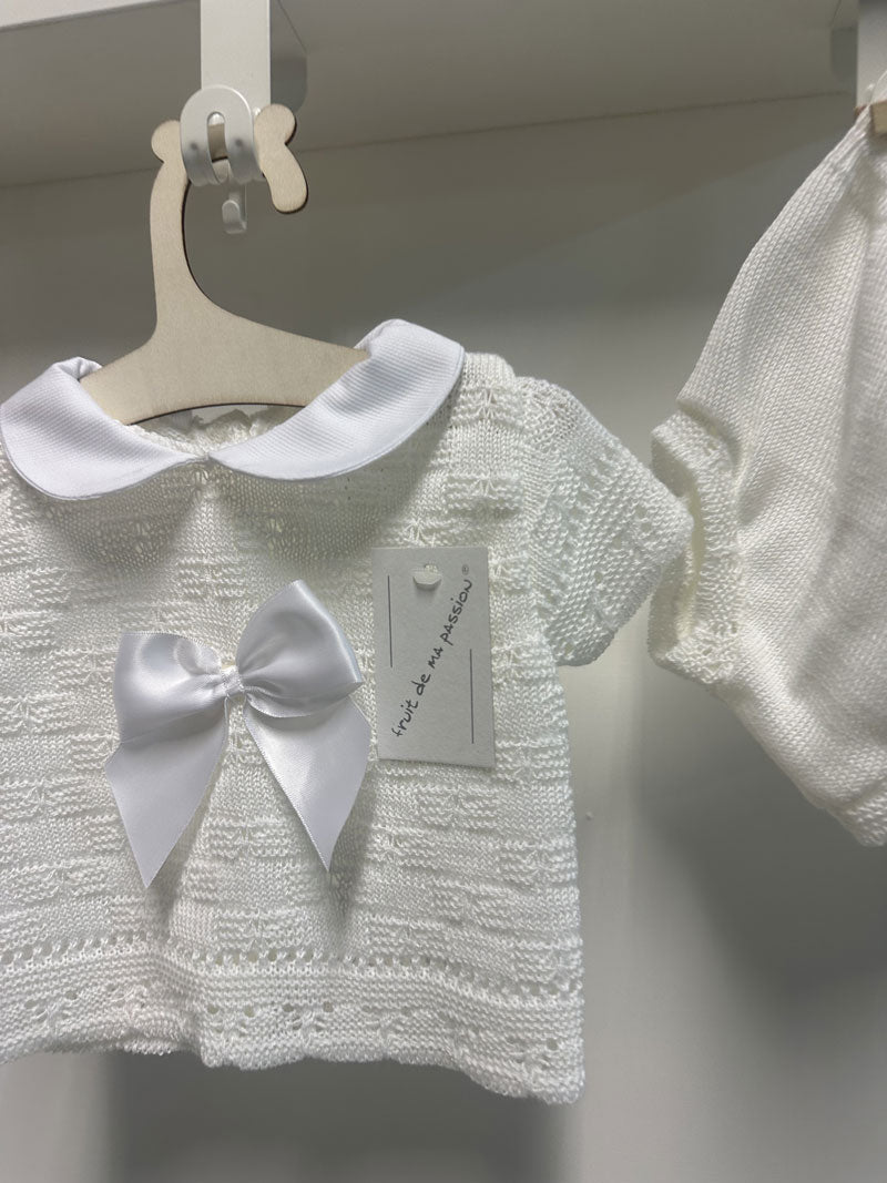 Completo Neonata Filo fiocco bianco grande