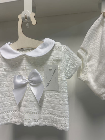 Completo Neonata Filo fiocco bianco grande