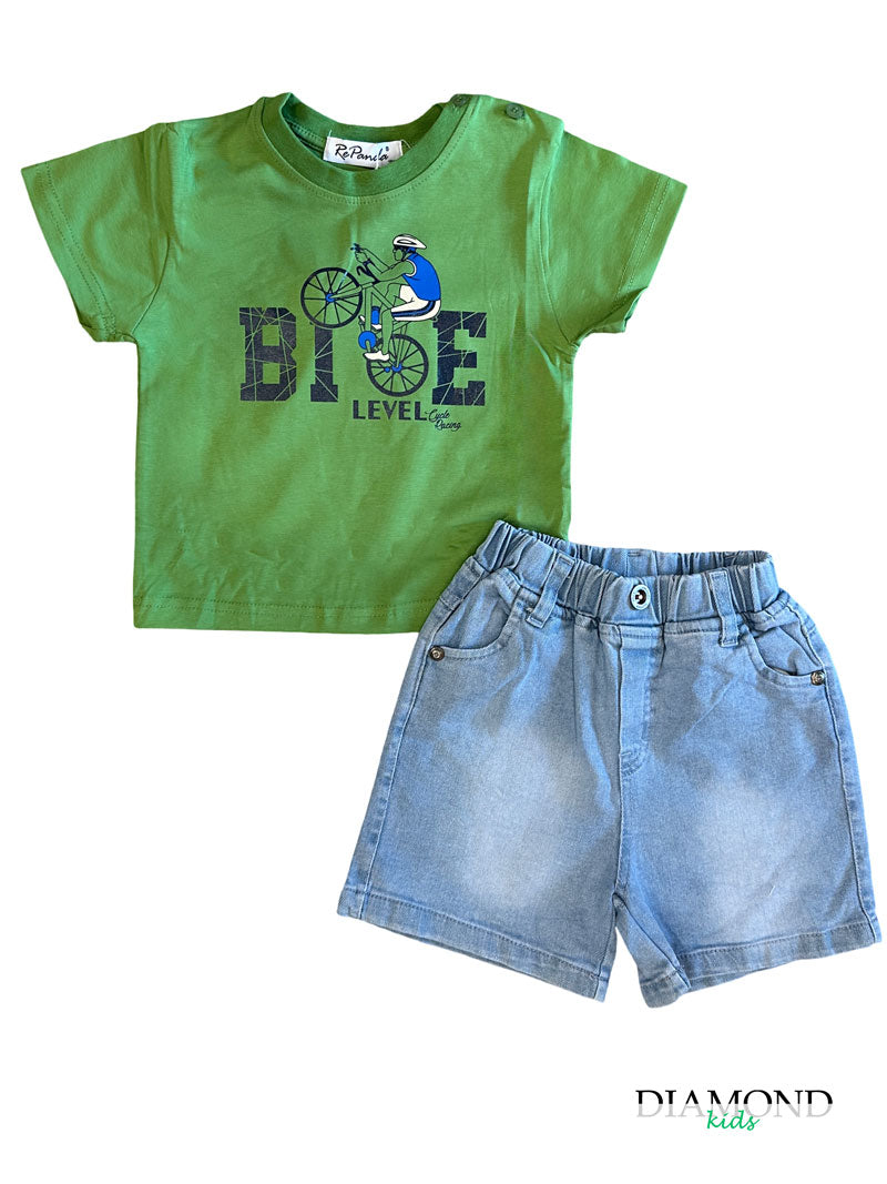 Completo Neonato Bike verde