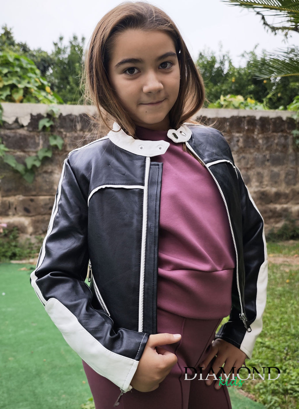Chiodo Bambina Biker nero