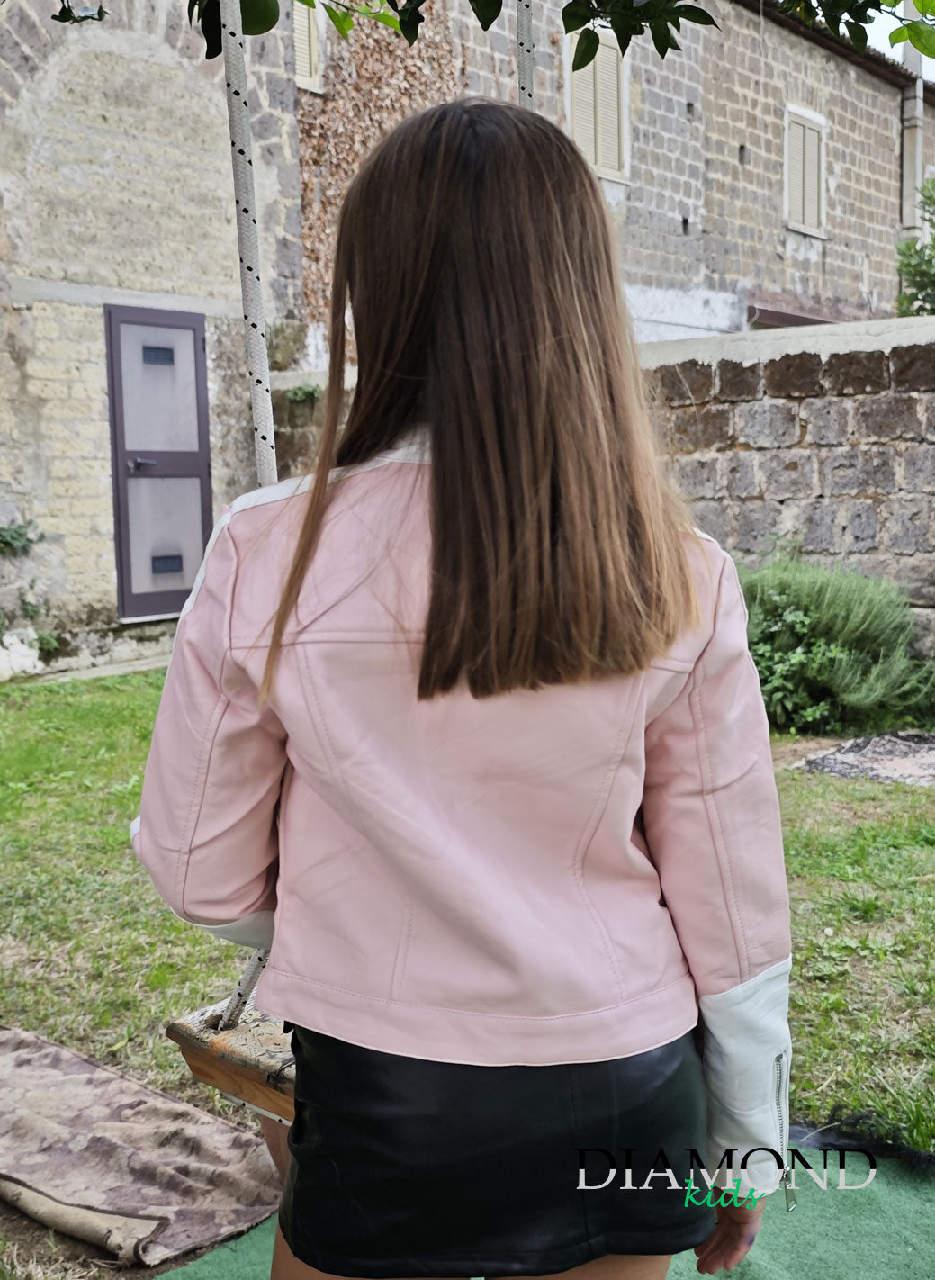 Chiodo Bambina Biker rosa