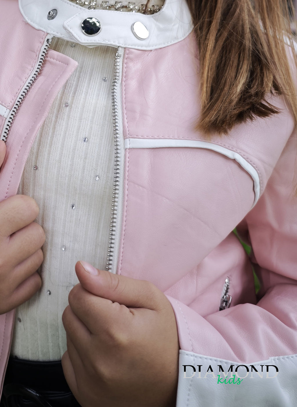 Chiodo Bambina Biker rosa