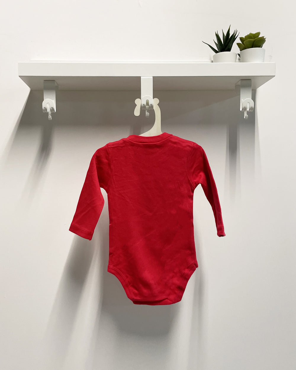 Body Neonato Rosso 0-3 Mesi In Cotone - TShirt-People Con Stampa Ecologica, Bottoni Automatici, Certificato Öko-Tex 100