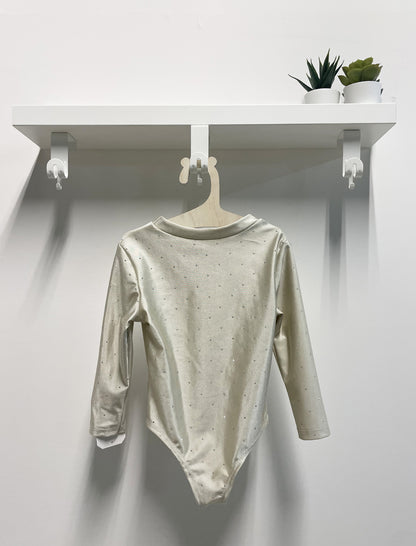 Body Baby Girl Rhinestone Cream Long Sleeve