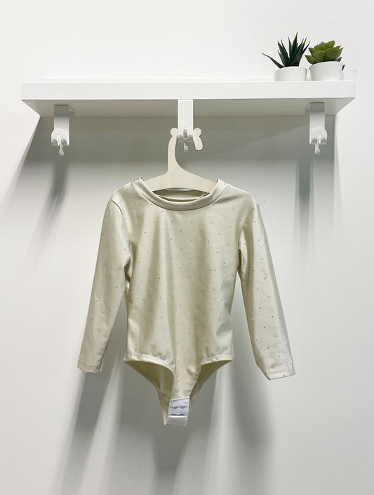 Body Baby Girl Rhinestone Cream Long Sleeve