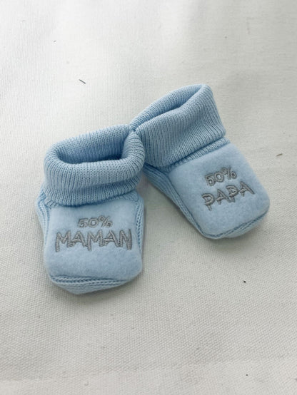 Calzini Neonato maman papa azzurri