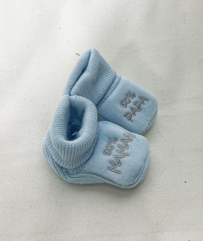 Calzini Neonato maman papa azzurri