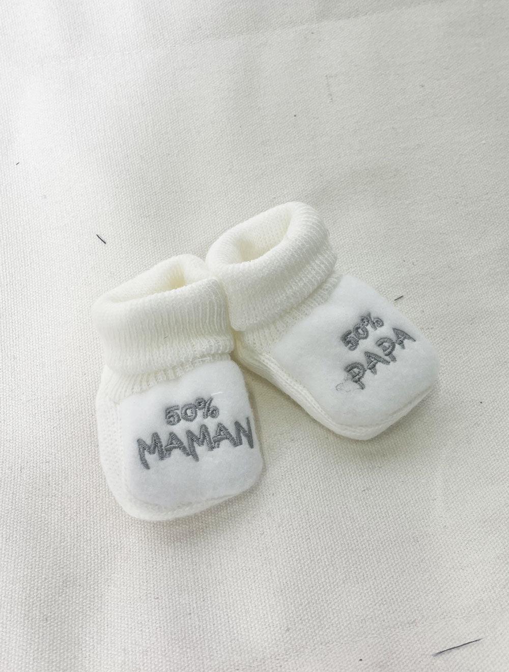 Baby socks maman papa white