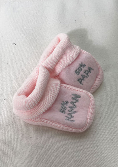 Calzini Neonato maman papa rosa
