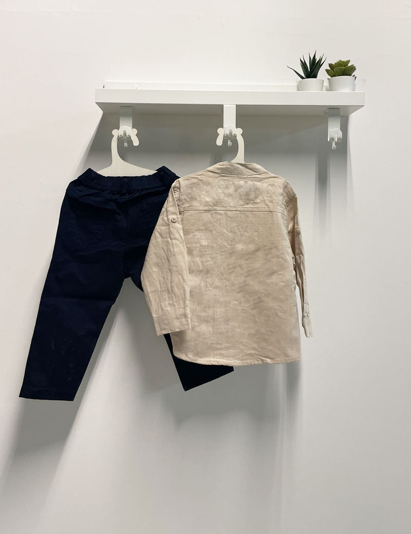 Completo Neonato Coreano beige blu