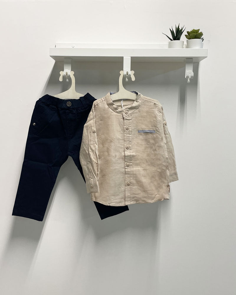 Completo Neonato Coreano beige blu