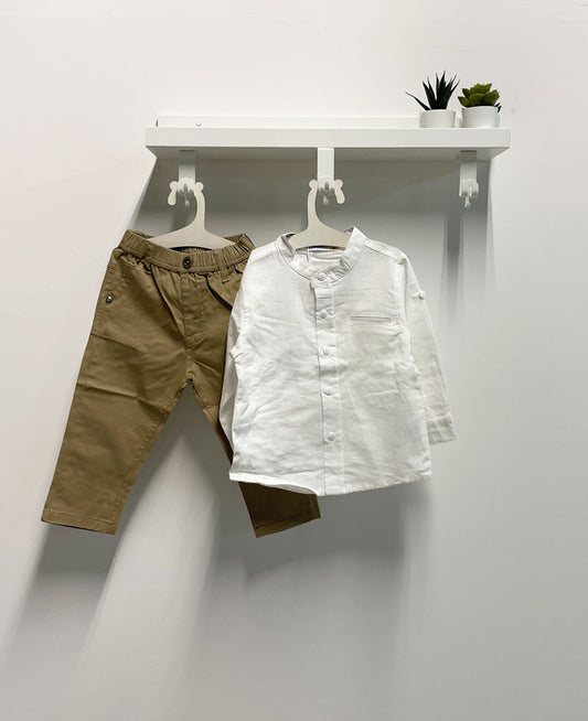 Completo Neonato Coreano bianco cammello