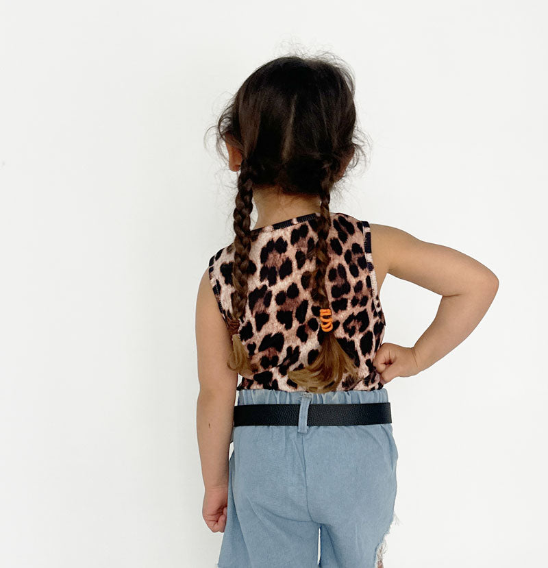 Canotta Neonata animalier costine