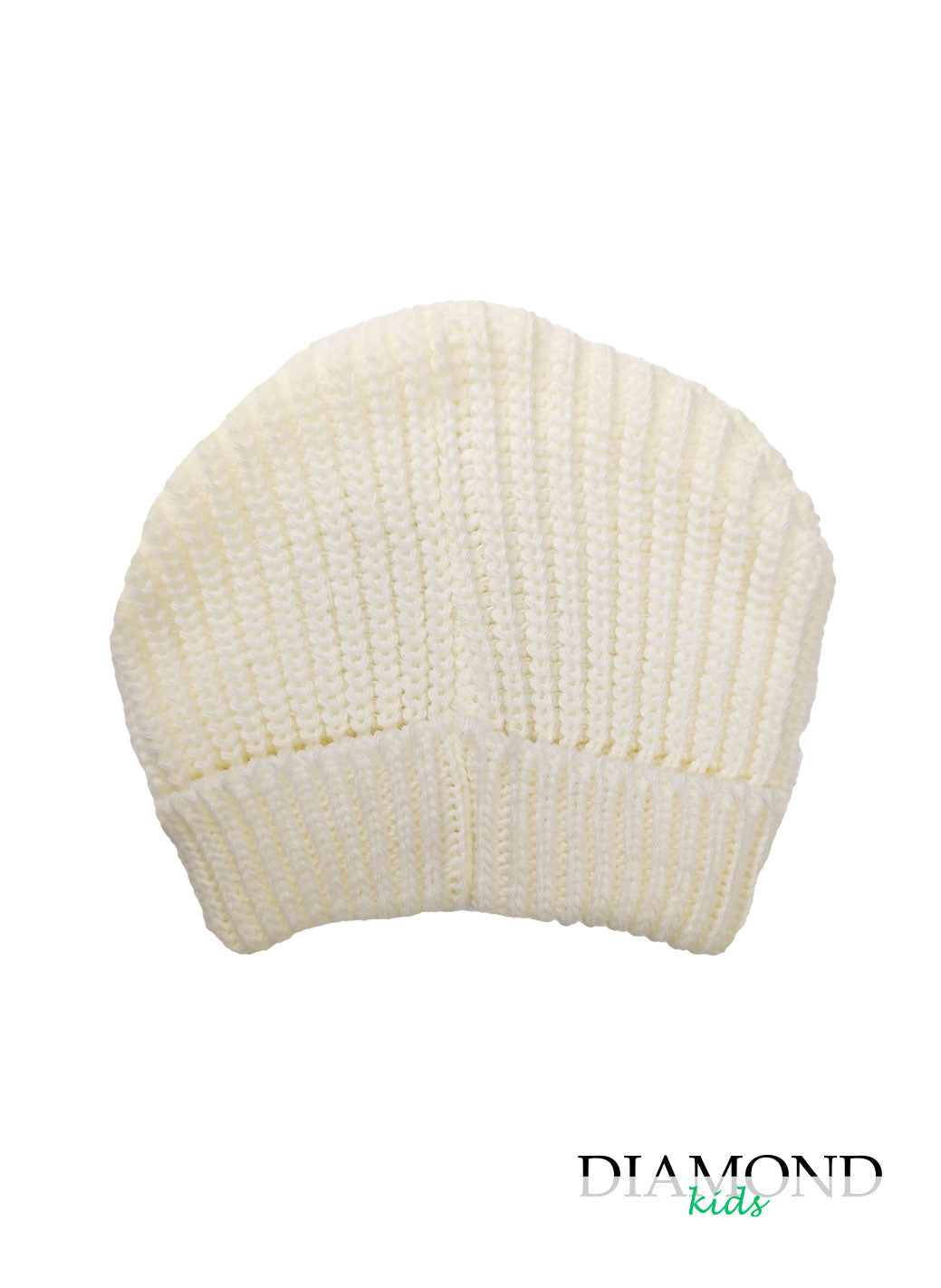 Cappellino Neonata fiocco fiori panna