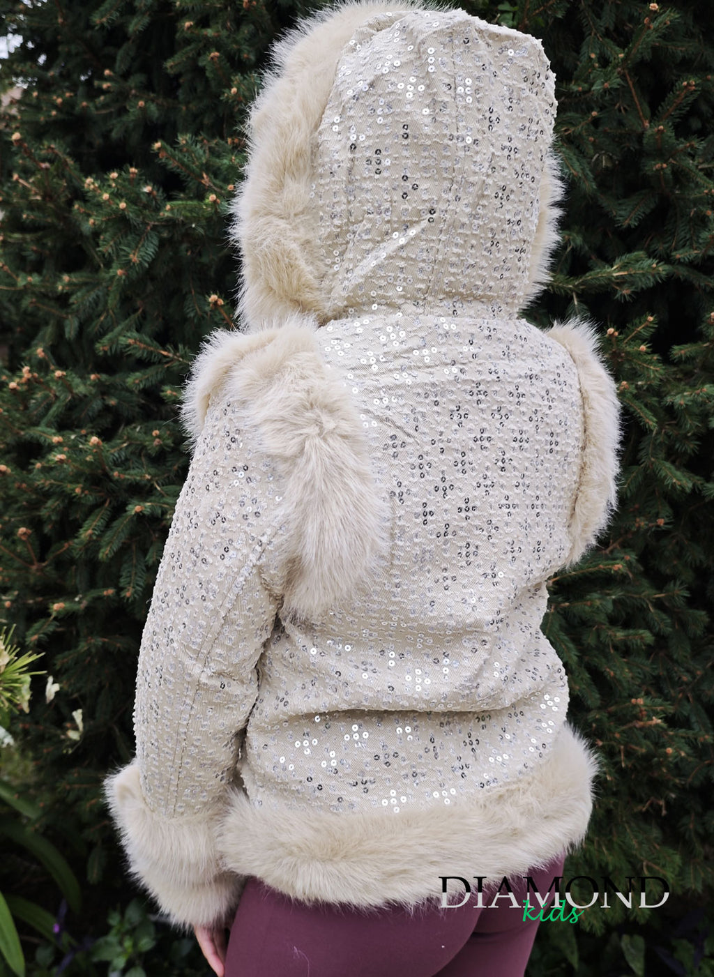 Ecopelliccia Bambina Cappuccio beige