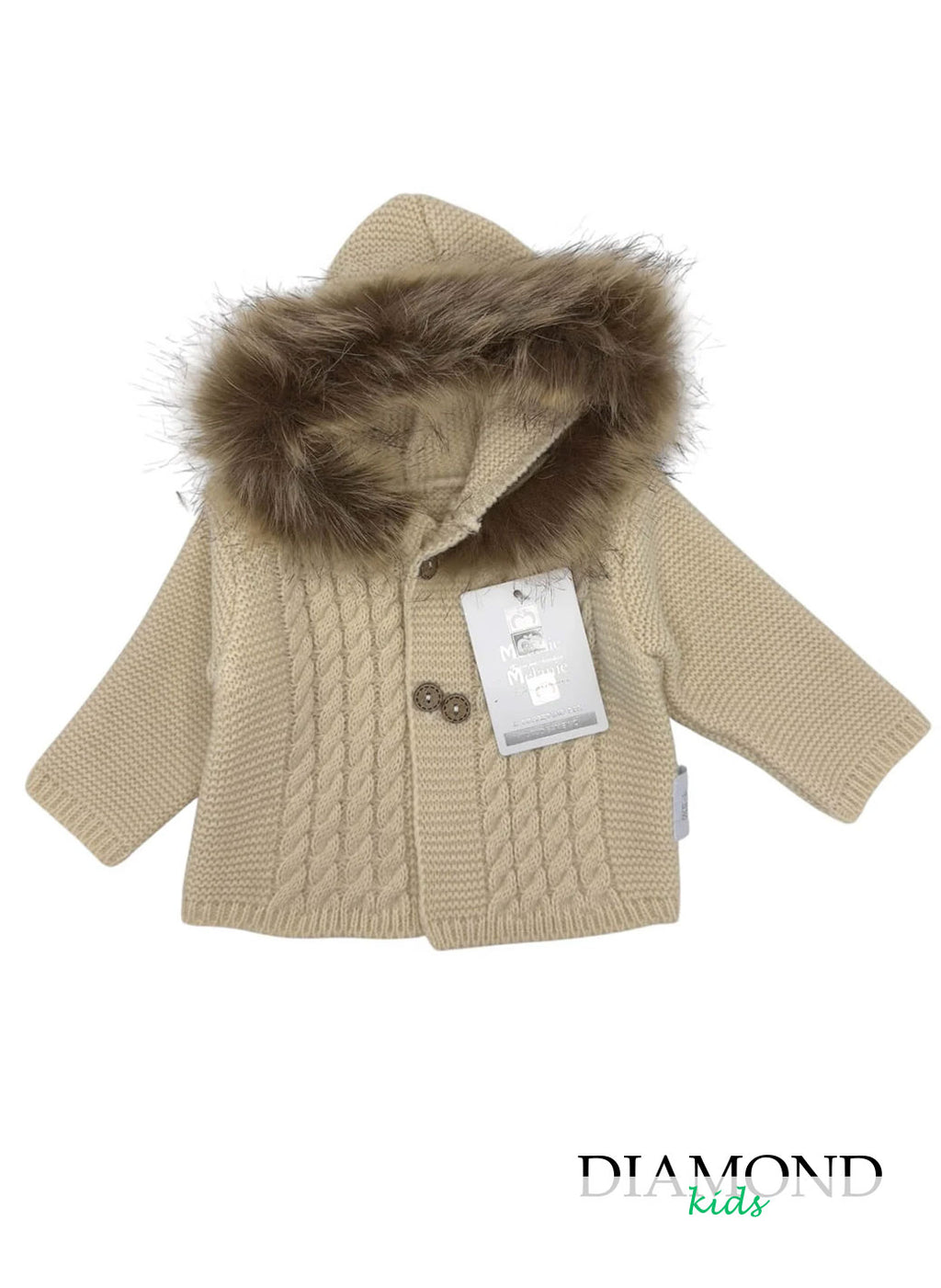 Cappotto Neonato giacchino pelliccia beige