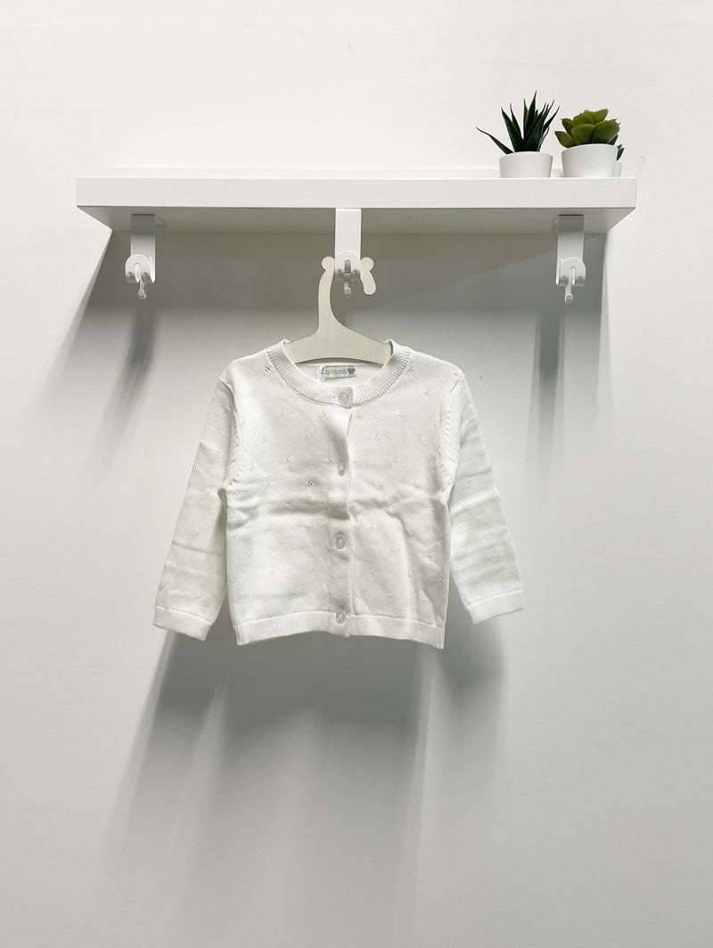 Cardigan Neonata doll bianco traforato