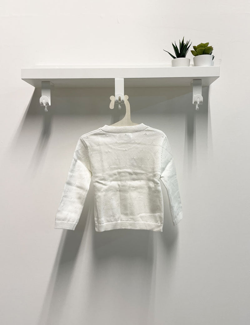 Cardigan Neonata doll bianco traforato