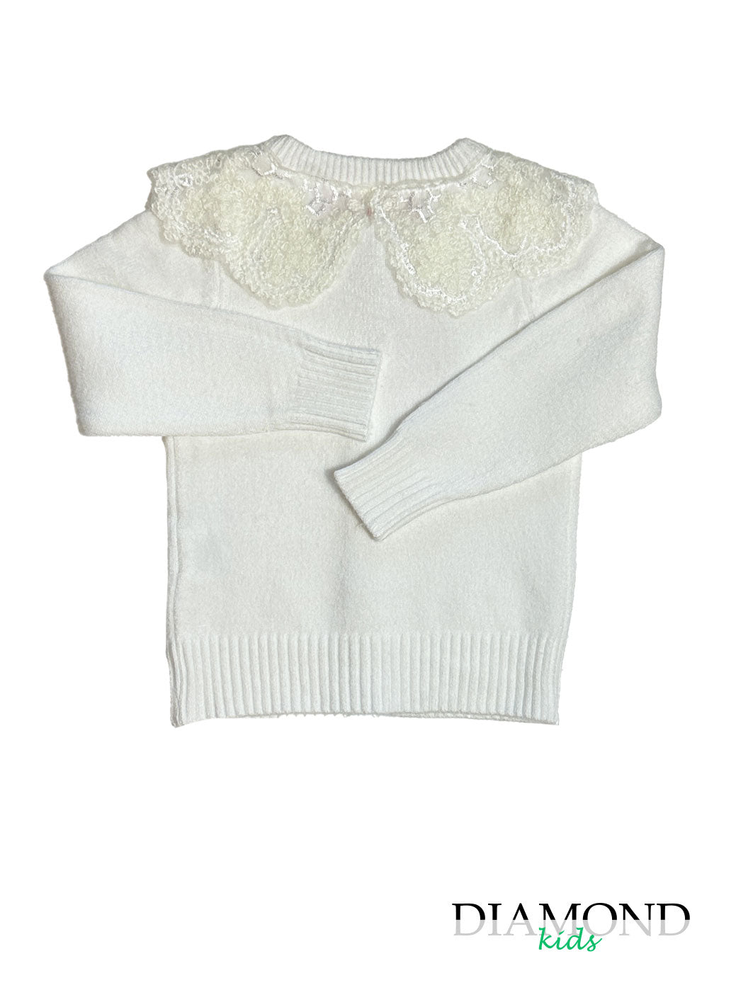 Cardigan Bambina Pizzo merletto bianco