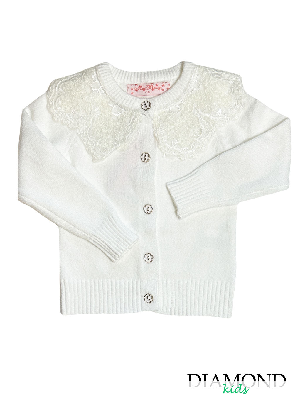 Cardigan Bambina Pizzo merletto bianco