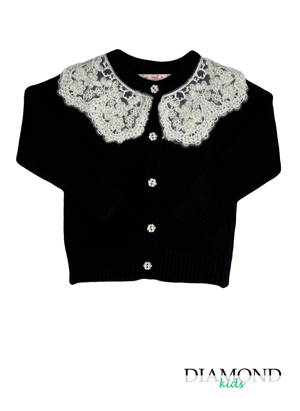 Cardigan Bambina Pizzo merletto nero