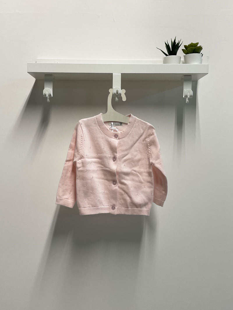 Cardigan Neonata doll rosa traforato