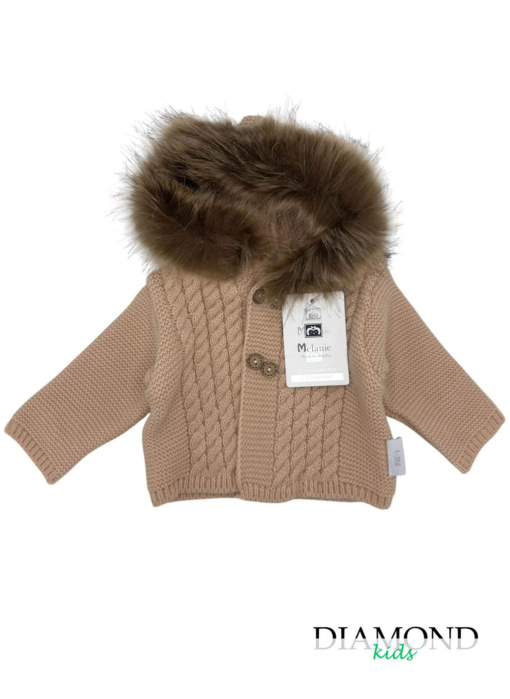 Cappotto Neonata giacchino pelliccia salmone