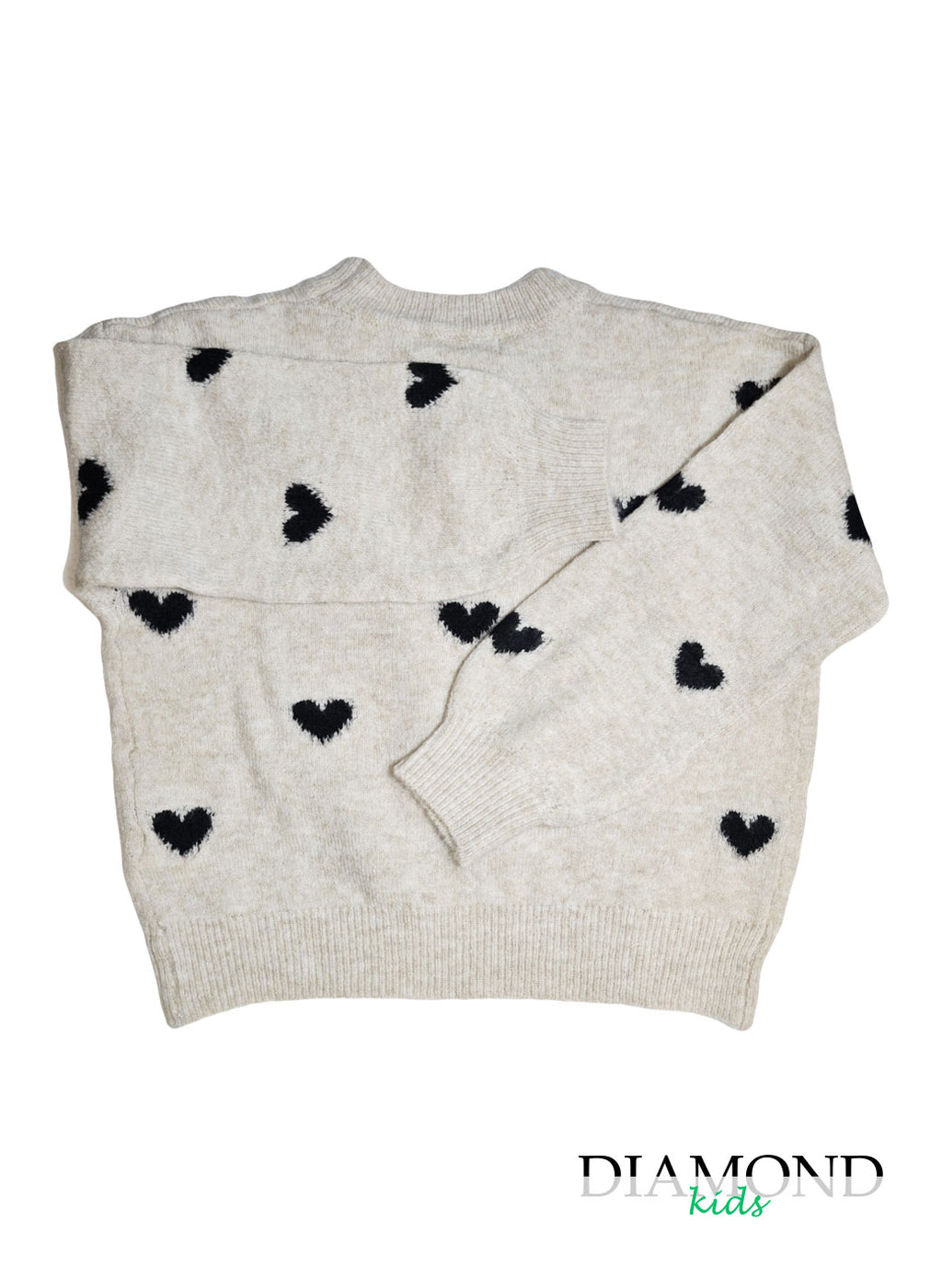 Maglioncino Bambina Cuori beige