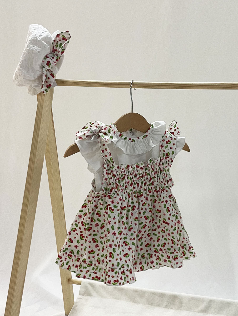 Le Chicche Cherry Baby Girl Set White and Red