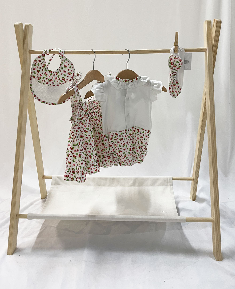Le Chicche Cherry Baby Girl Set White and Red