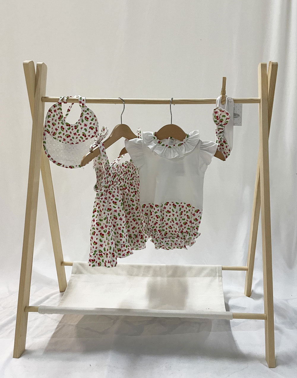 Le Chicche Cherry Baby Girl Set White and Red