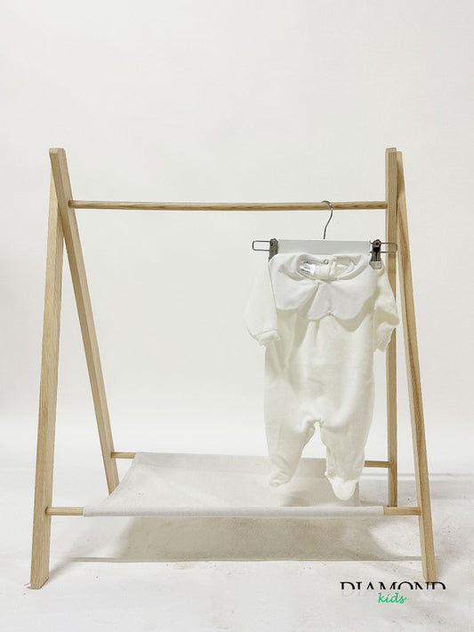 Tutina Neonato ciniglia bianco latte