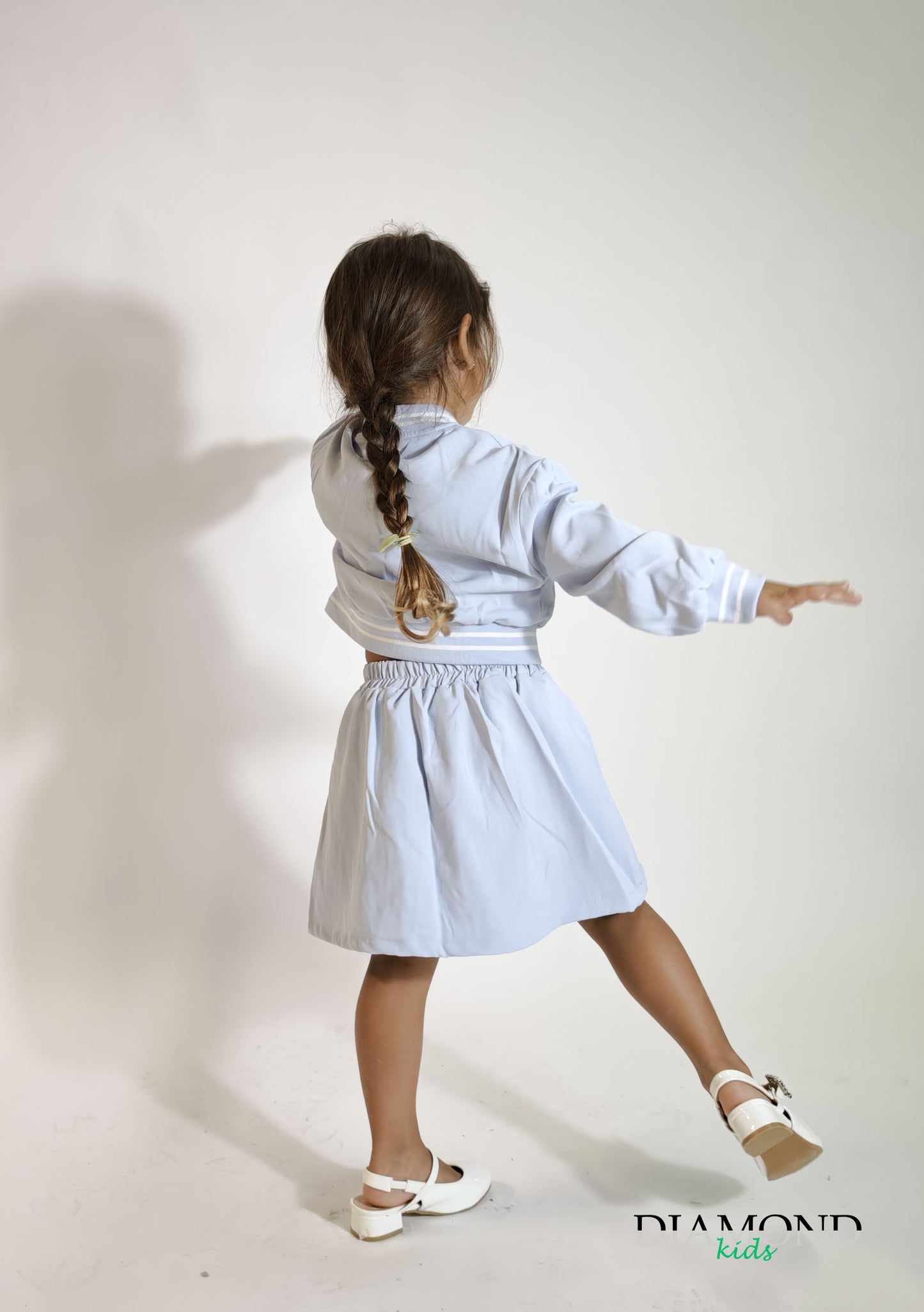 Completo Bambina College celeste chiaro