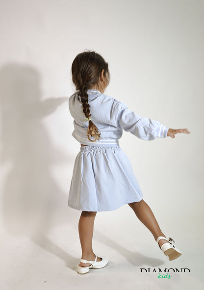 Completo Bambina College celeste chiaro