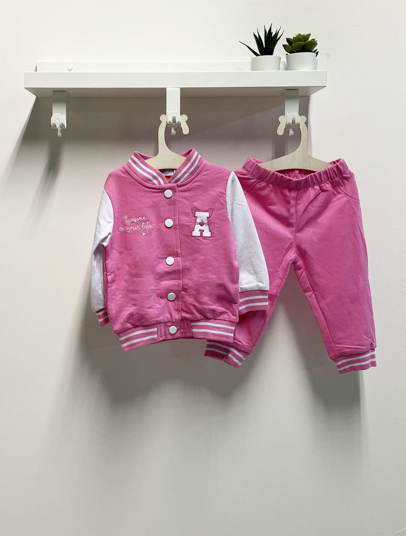 Completo Neonata College A fucsia