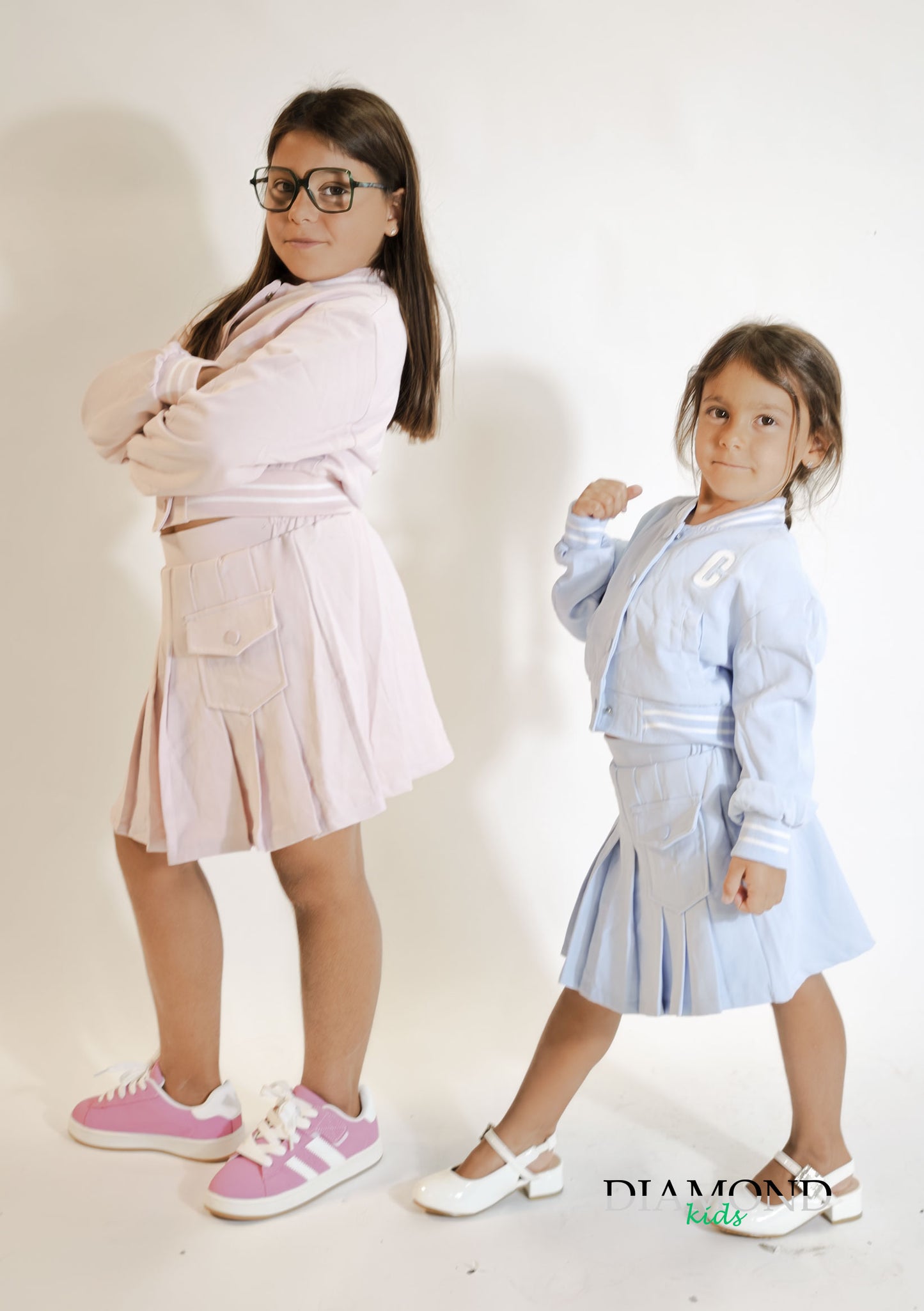 Completo Bambina College celeste chiaro