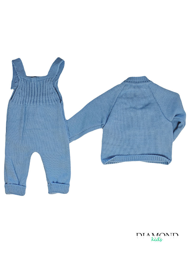 Completo Neonato MyBabyChic Cardigan blu