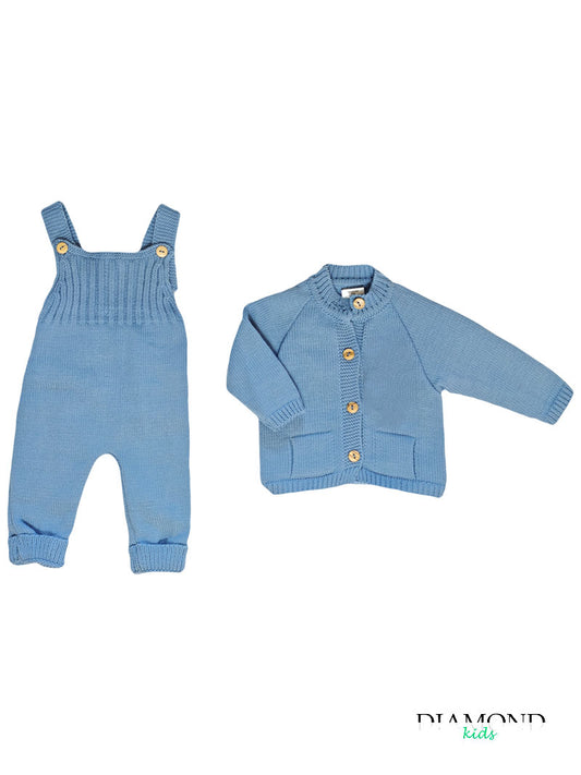 Completo Neonato MyBabyChic Cardigan blu