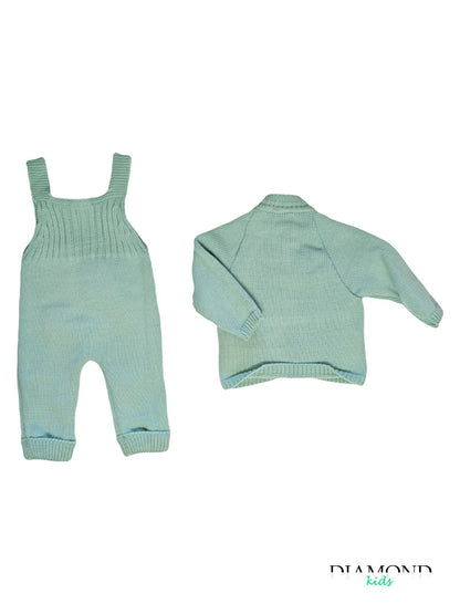 Completo Neonato MyBabyChic Cardigan verde menta
