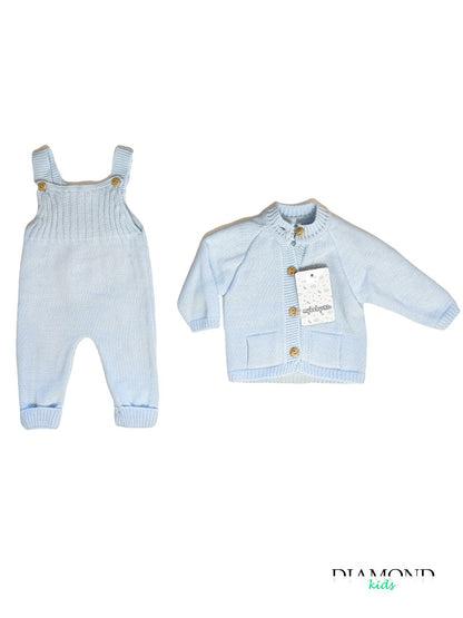 Completo Neonato MyBabyChic Cardigan cielo