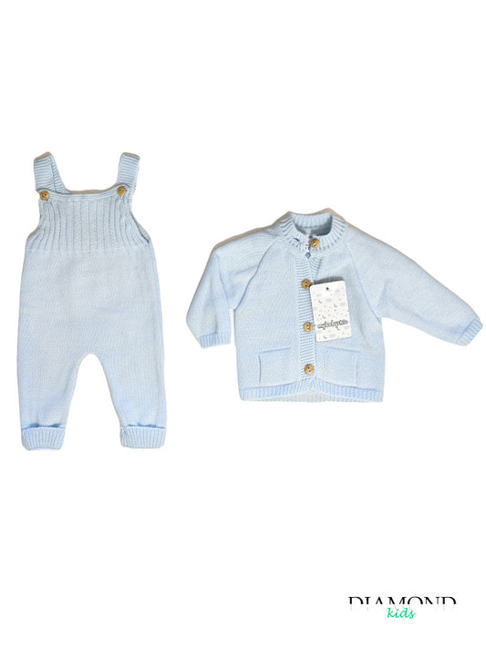 Completo Neonato MyBabyChic Cardigan cielo