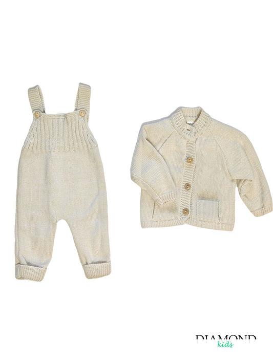Completo Neonato MyBabyChic Cardigan beige