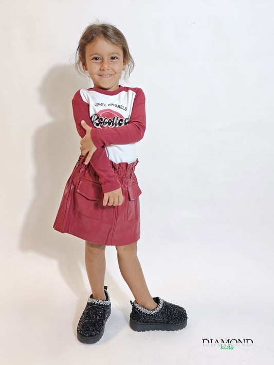 Completo Bambina Recollect bordeaux