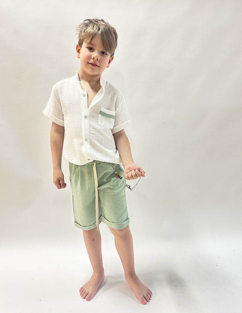 Completo Bambino Line Shirt salvia