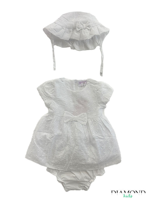 Completo Neonata Bon ton bianco ricamo