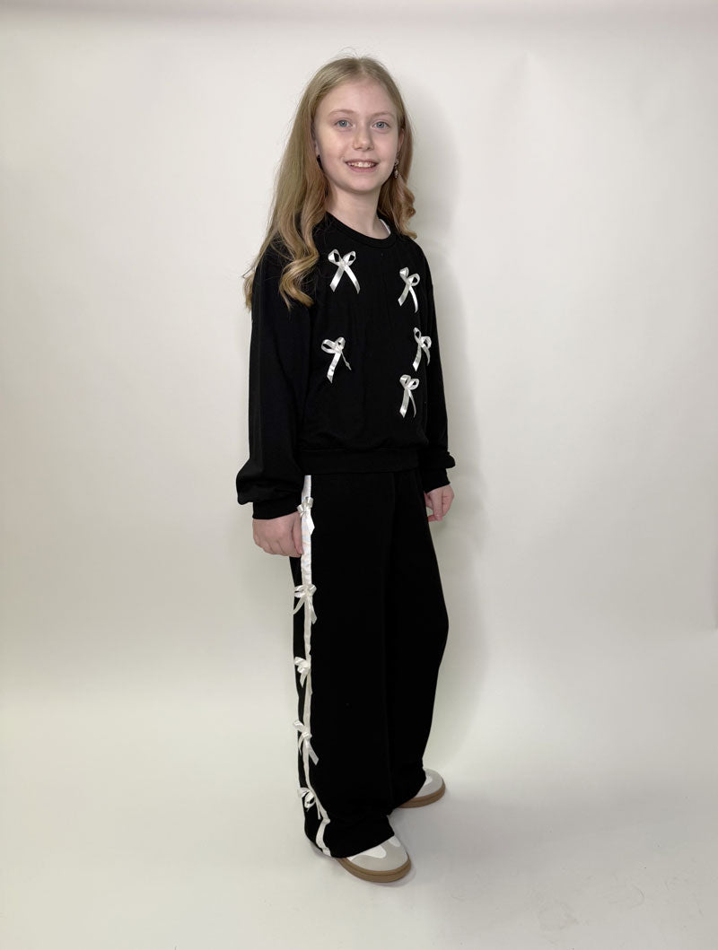 Completo Bambina Fiocchi nero e bianco