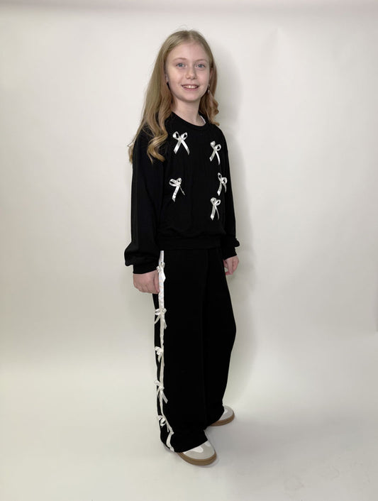 Completo Bambina Fiocchi nero e bianco